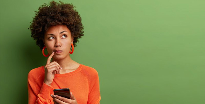 Lady thinks something over.